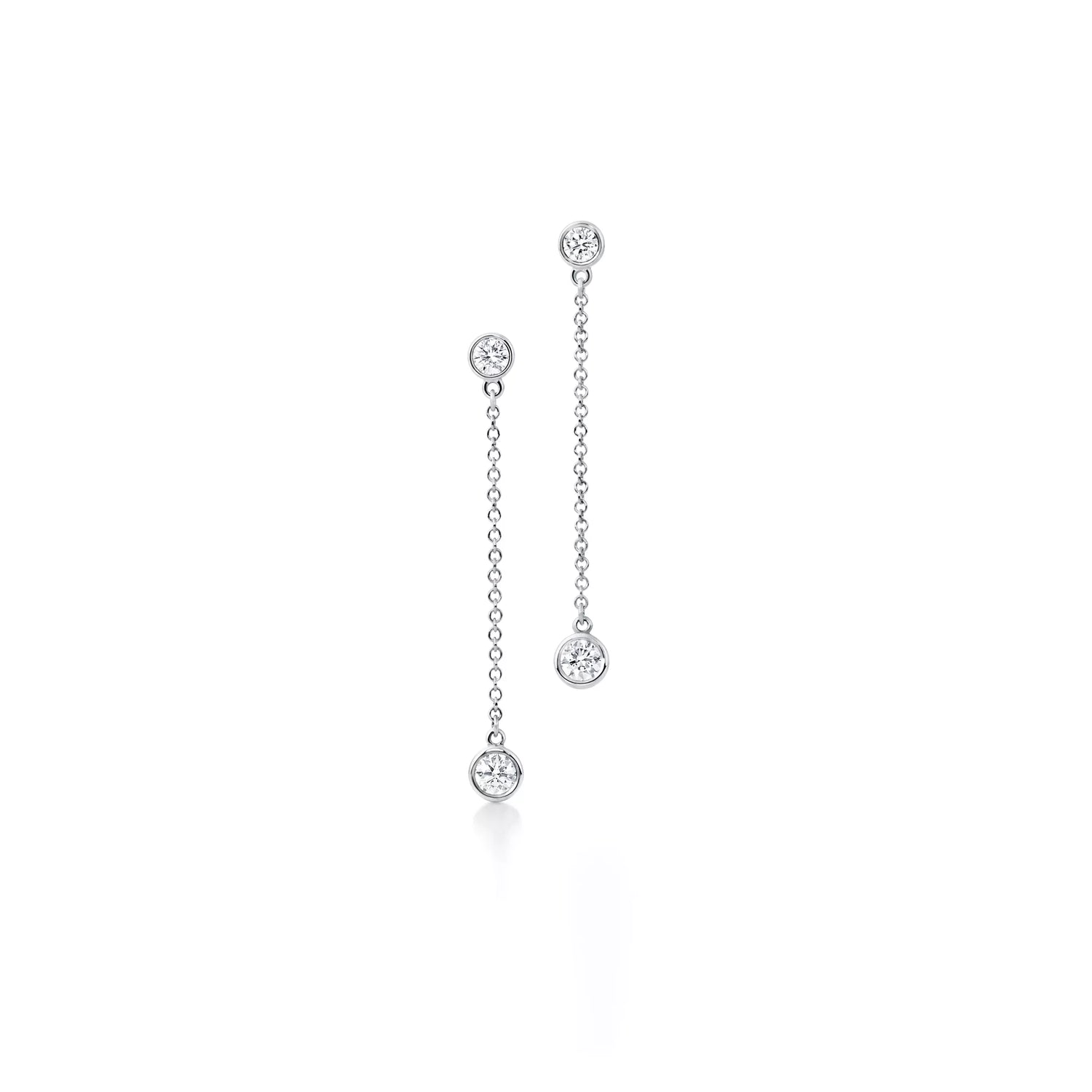 Carave Paris Bezel Crystal Chain Drop Earrings