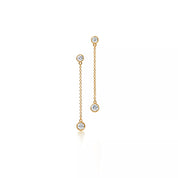Carave Paris Bezel Crystal Chain Drop Earrings