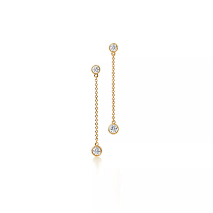 Carave Paris Bezel Crystal Chain Drop Earrings