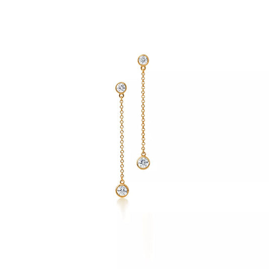 Carave Paris Bezel Crystal Chain Drop Earrings