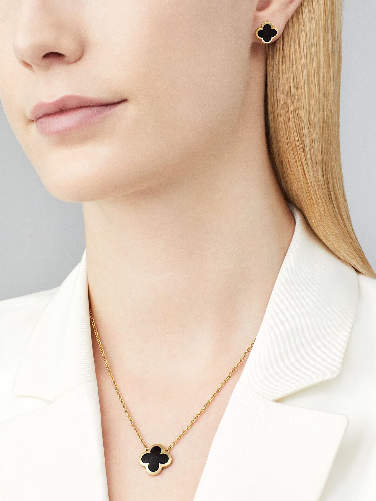 Carave Paris Black Clover Pendant Necklace