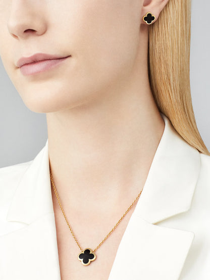 Carave Paris Black Clover Pendant Necklace