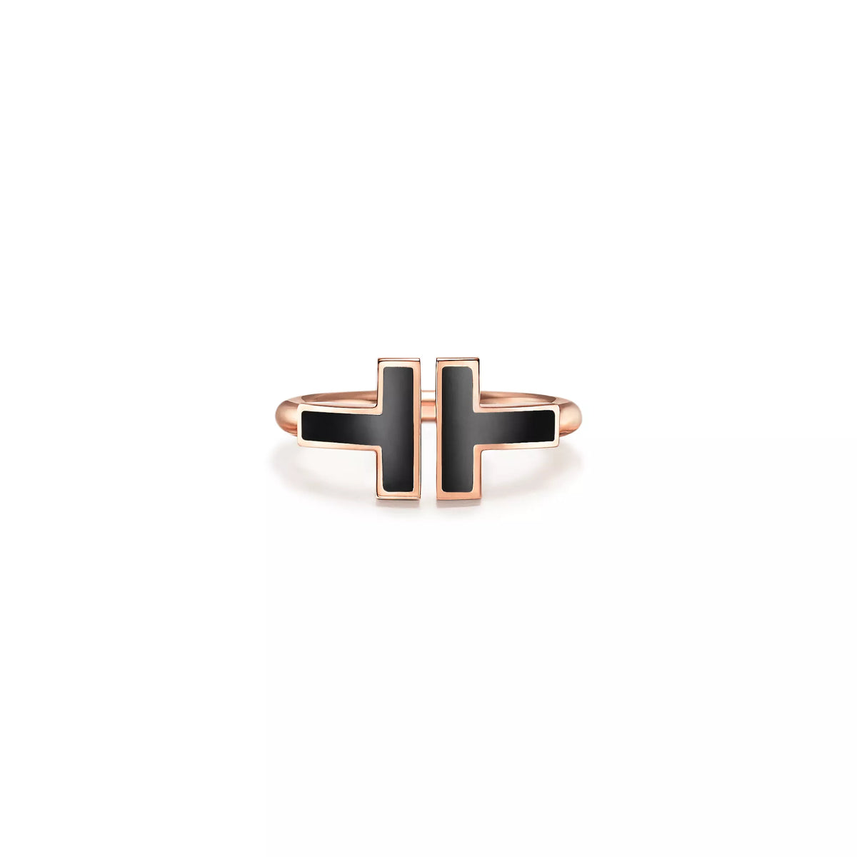 Carave Paris Black Enamel Double T Ring