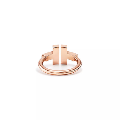 Carave Paris Black Enamel Double T Ring