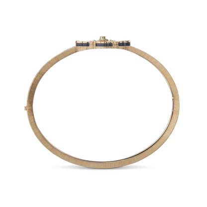 Carave Paris Black Enamel Floral Bangle