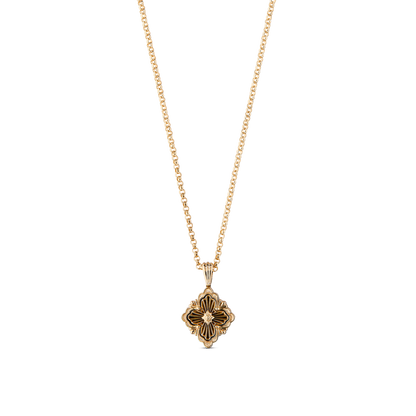 Carave Paris Black Enamel Quatrefoil Pendant Necklace