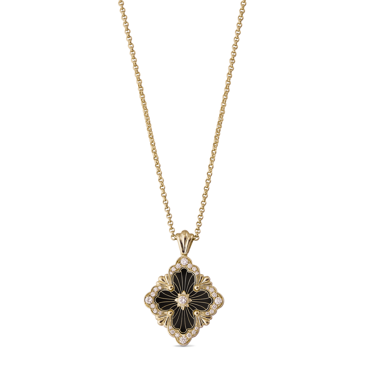 Carave Paris Black Floral Statement Pendant Necklace