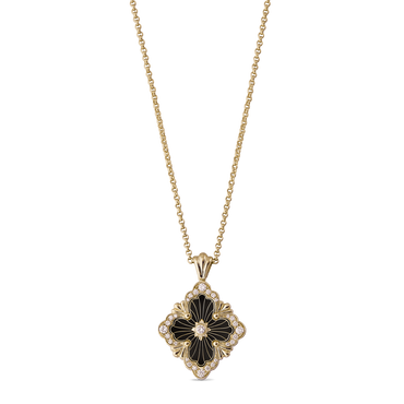 Carave Paris Black Floral Statement Pendant Necklace