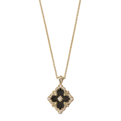 Carave Paris Black Floral Statement Pendant Necklace