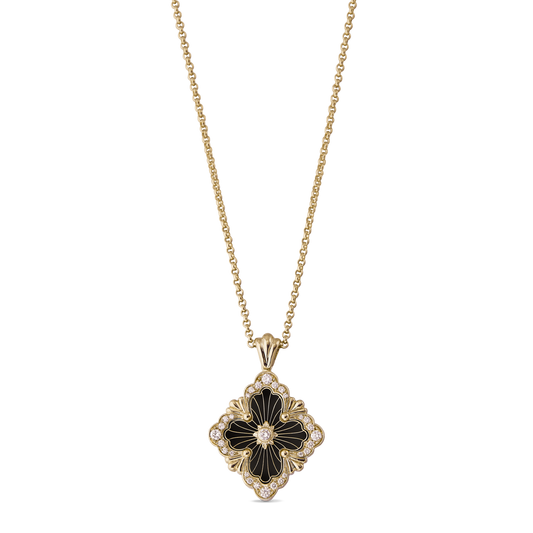 Carave Paris Black Floral Pendant Necklace