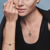 Carave Paris Black Floral Statement Pendant Necklace