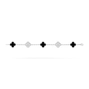 Carave Paris Black Onyx & Diamond Floral Motif Bracelet