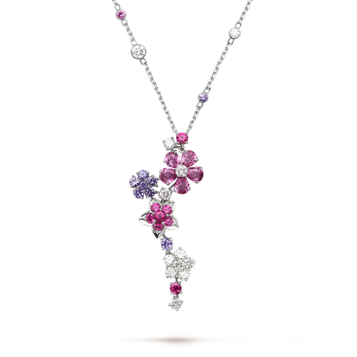 Silver Opal and Diamond Accent Necklace for Women