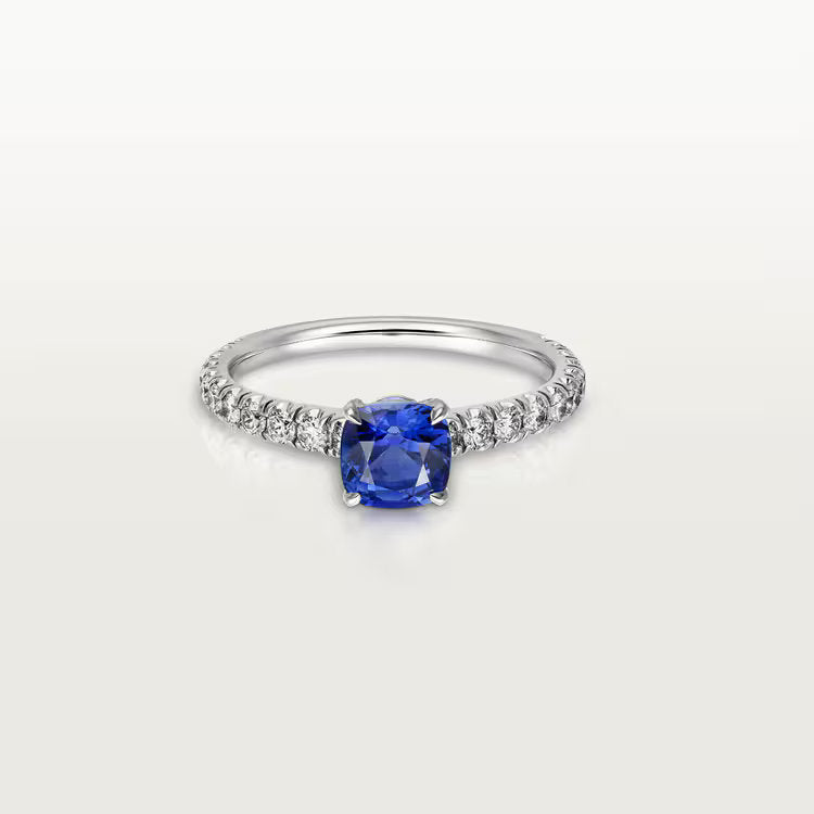 Carave Paris Blue Cushion Halo Ring