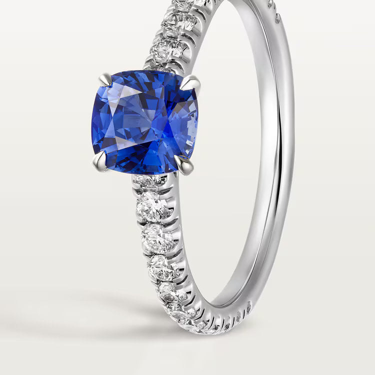 Carave Paris Blue Cushion Halo Ring