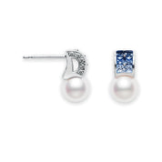 Carave Paris Blue Gem Pearl Stud Earrings