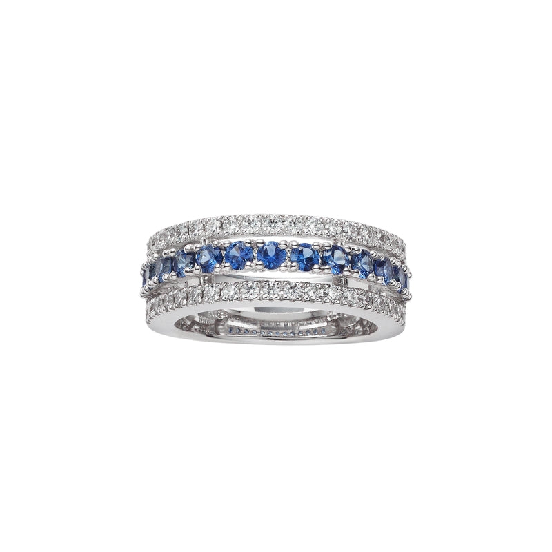 Carave Paris Blue Gemstone Pavé Eternity Band Ring