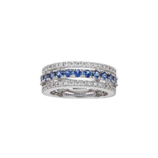 Carave Paris Blue Gemstone Pavé Eternity Band Ring