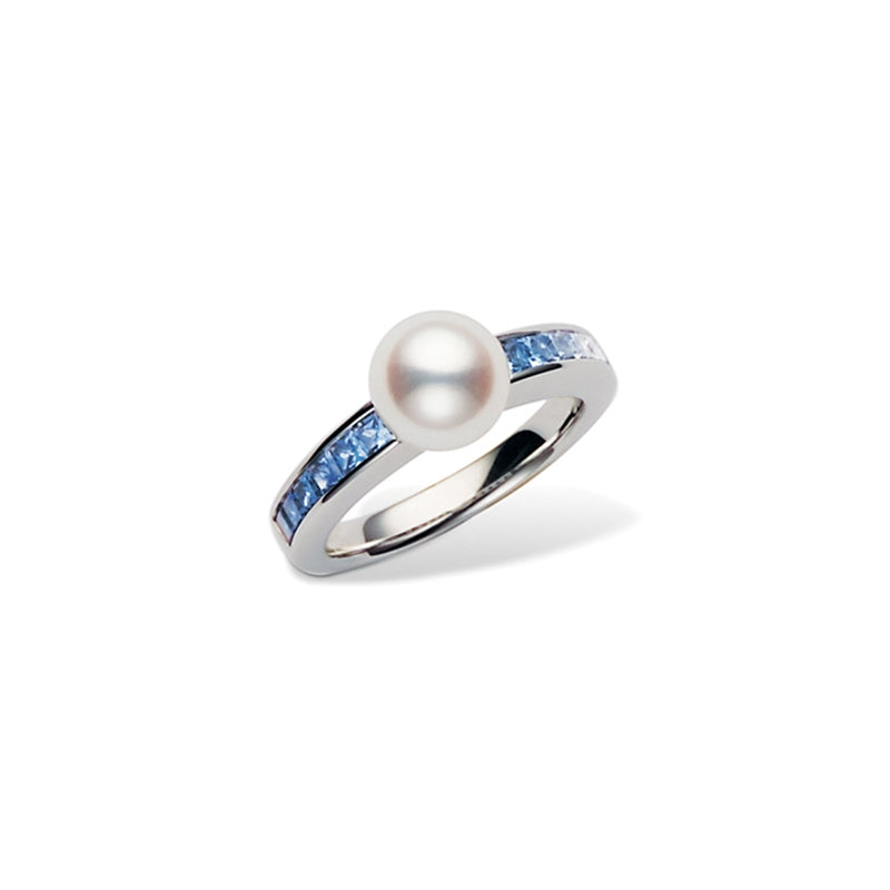 Carave Paris Blue Gemstone Pearl Ring