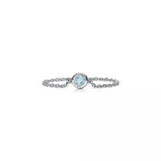 Carave Paris Blue Topaz Bezel Chain Ring