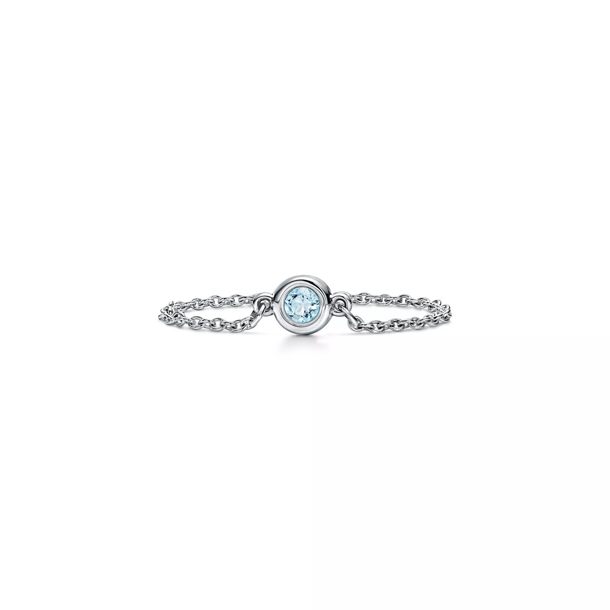 Carave Paris Blue Topaz Bezel Chain Ring