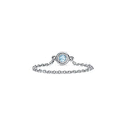 Carave Paris Blue Topaz Bezel Chain Ring