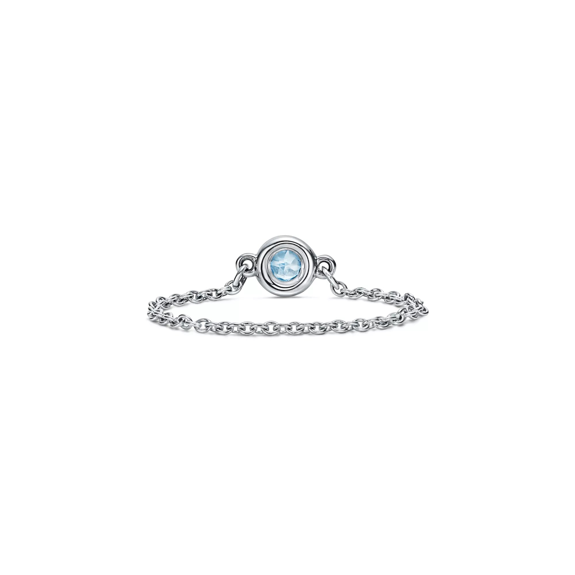 Carave Paris Blue Topaz Bezel Chain Ring