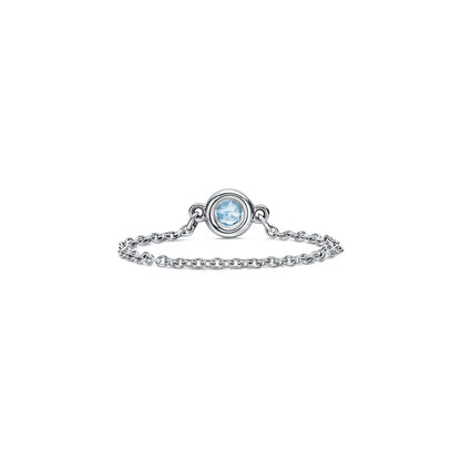 Carave Paris Blue Topaz Bezel Chain Ring