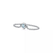 Carave Paris Blue Topaz Bezel Chain Ring