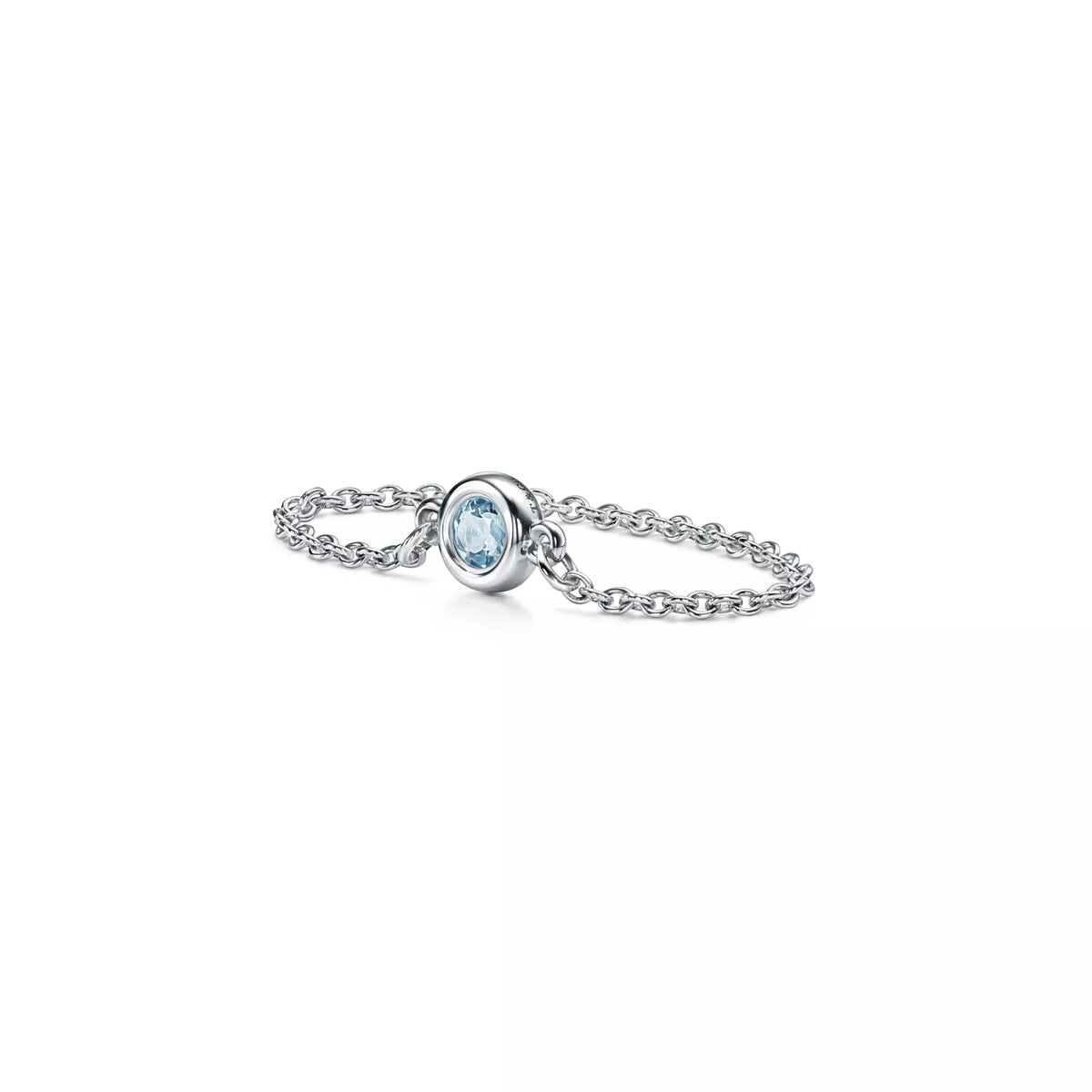 Carave Paris Blue Topaz Bezel Chain Ring
