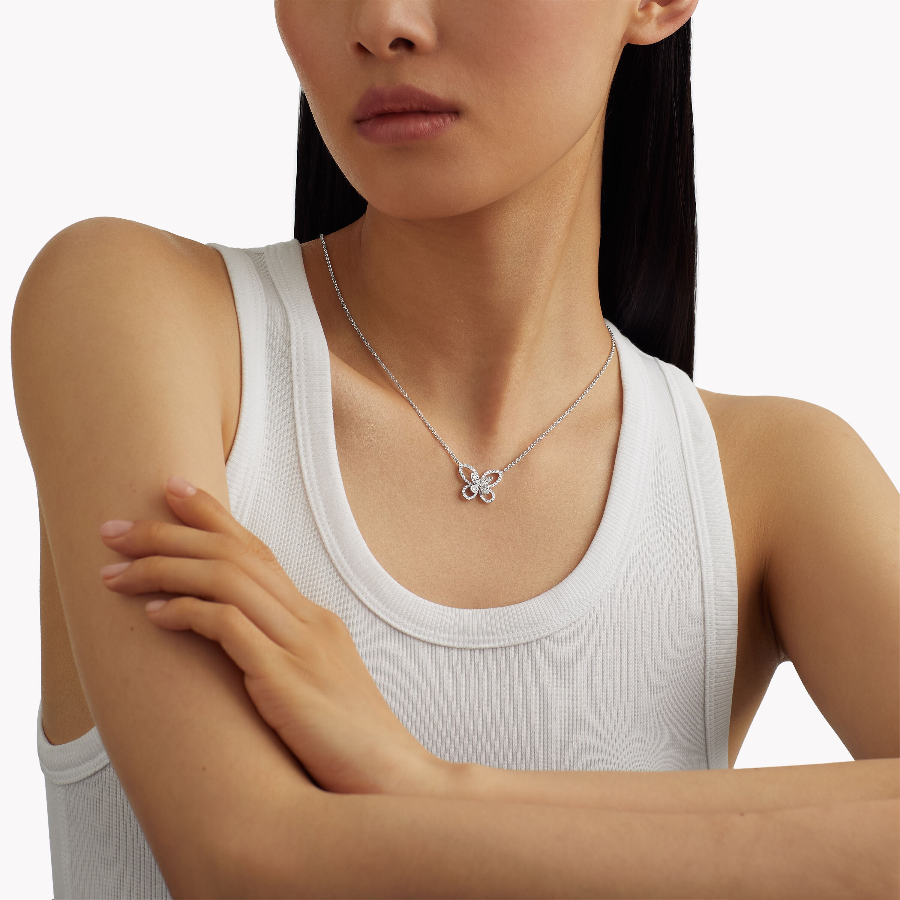 Carave Paris Butterfly Diamond Pendant Necklace
