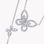 Carave Paris Butterfly Diamond Station Necklace