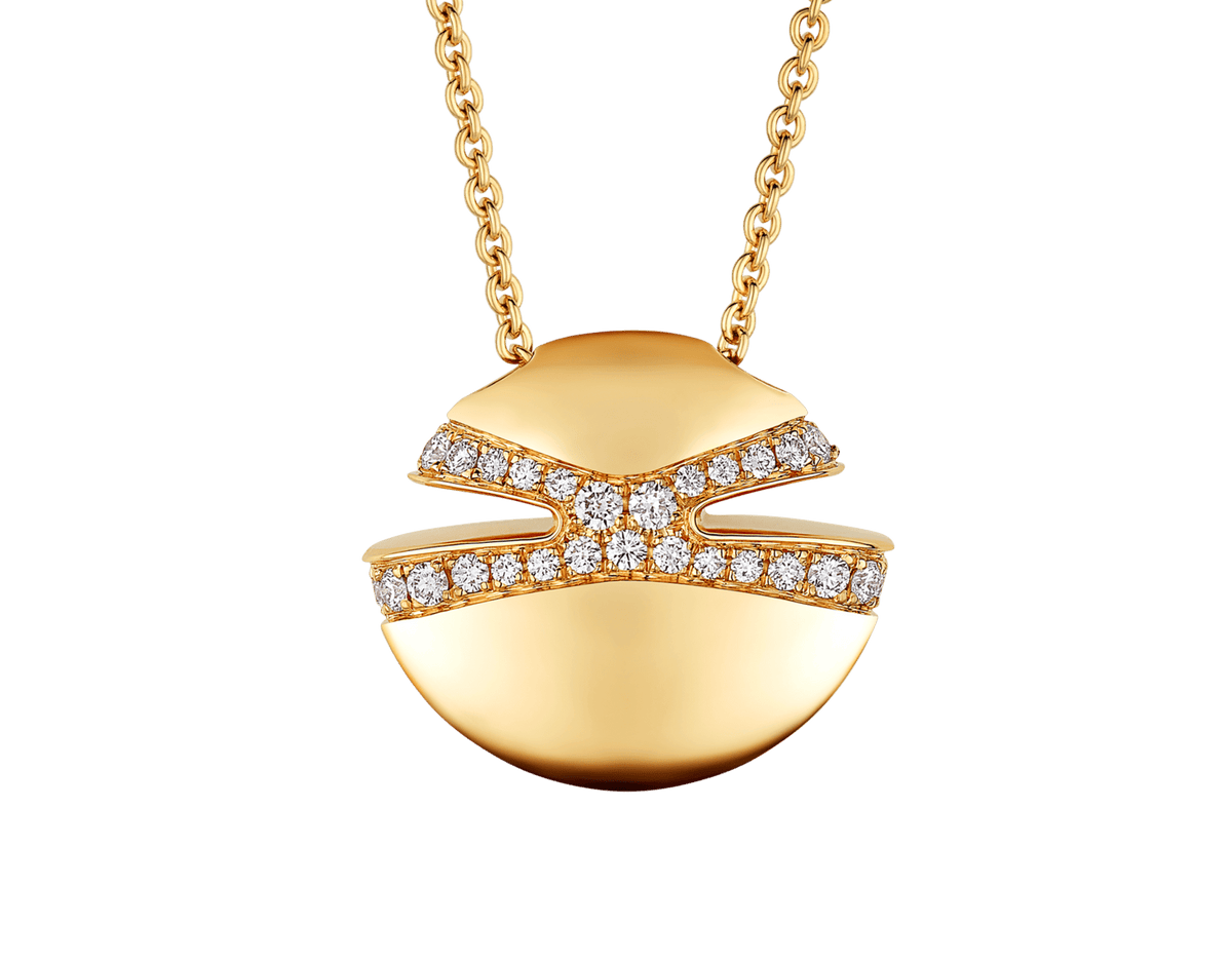 Carave Paris Celestial Orb Diamond Pendant Necklace Gold