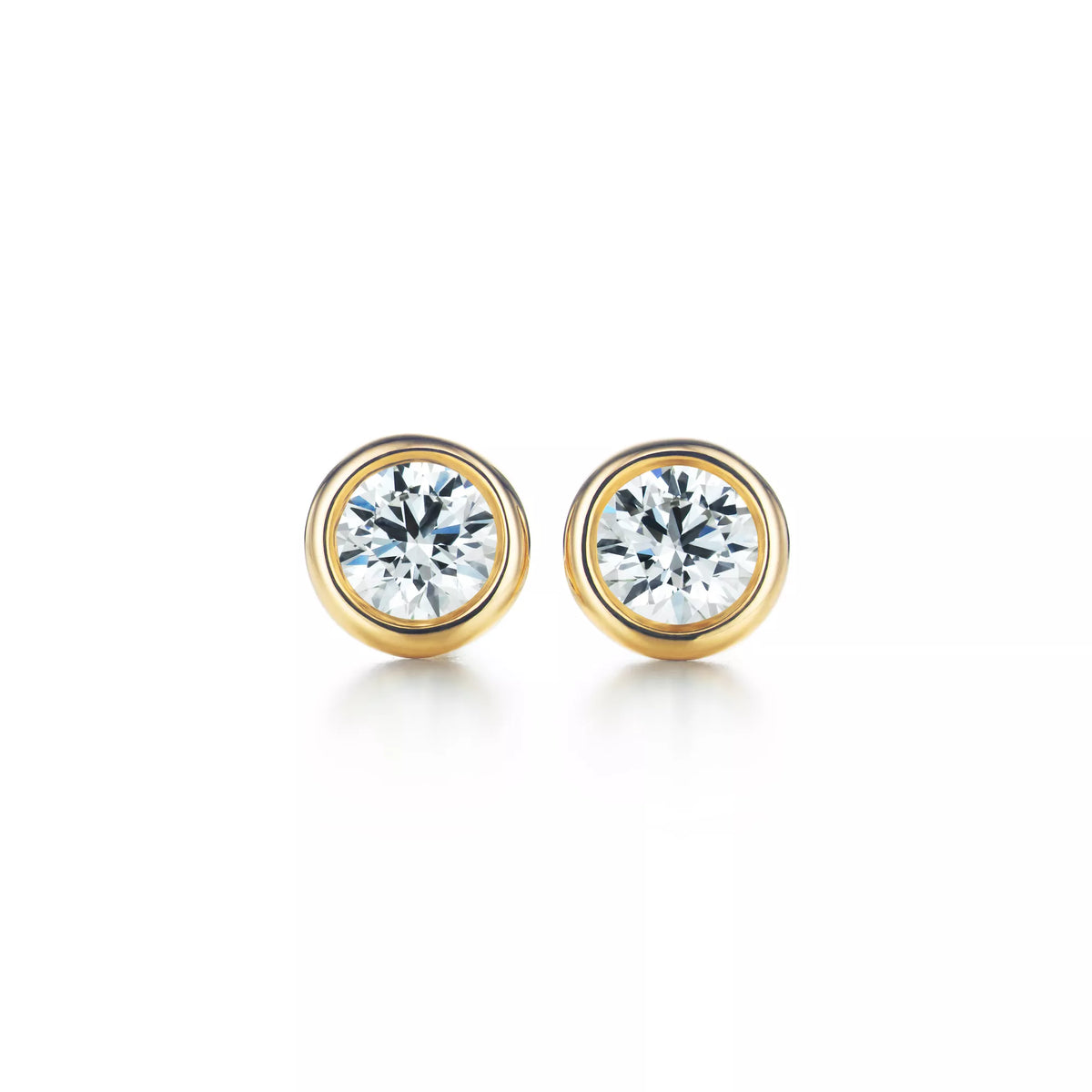 Carave Paris Classic Bezel Set Round Solitaire Stud Earrings