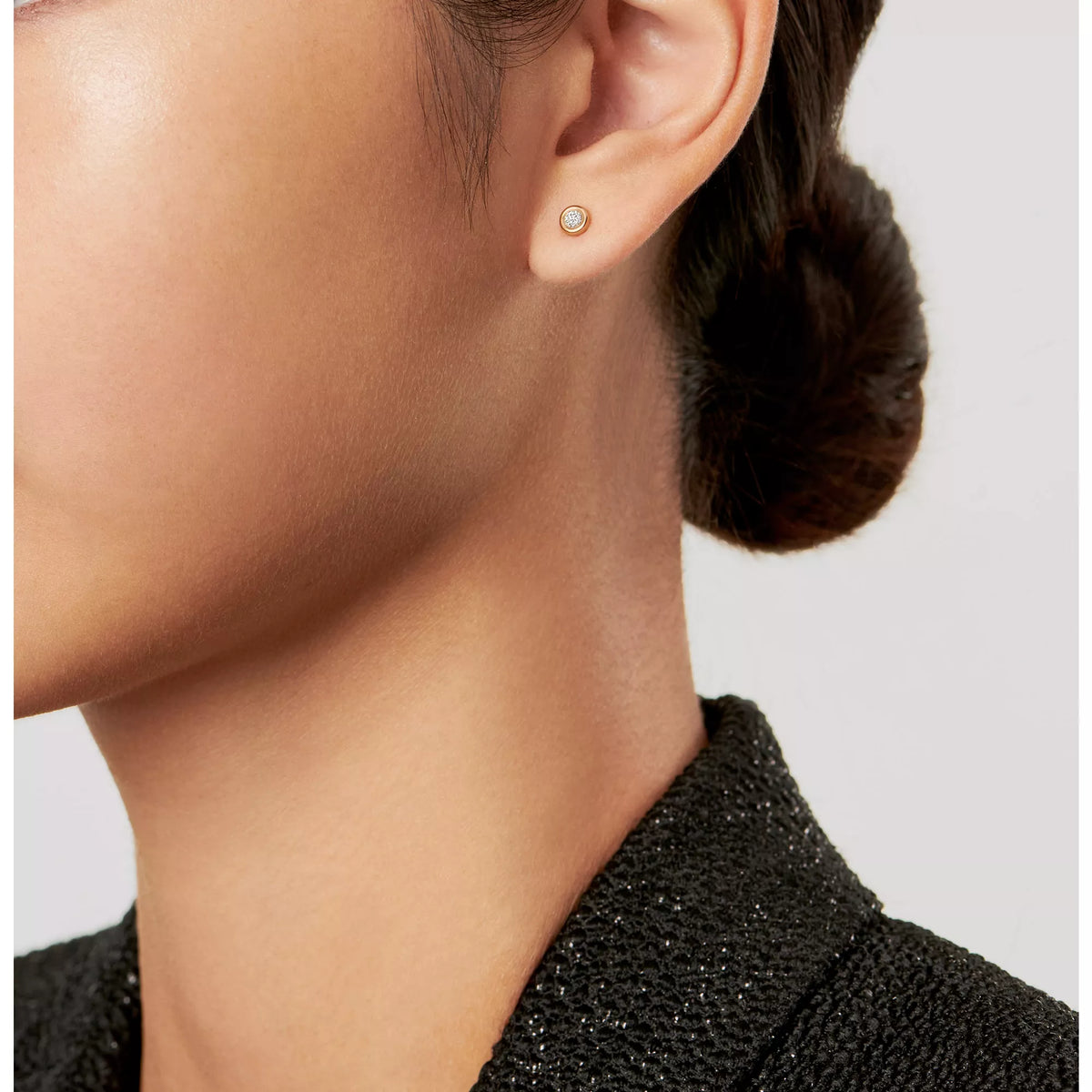 Carave Paris Classic Bezel Set Round Solitaire Stud Earrings