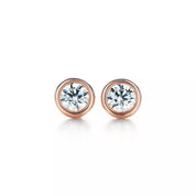 Carave Paris Classic Bezel Set Round Solitaire Stud Earrings