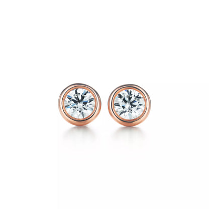 Carave Paris Classic Bezel Set Round Solitaire Stud Earrings