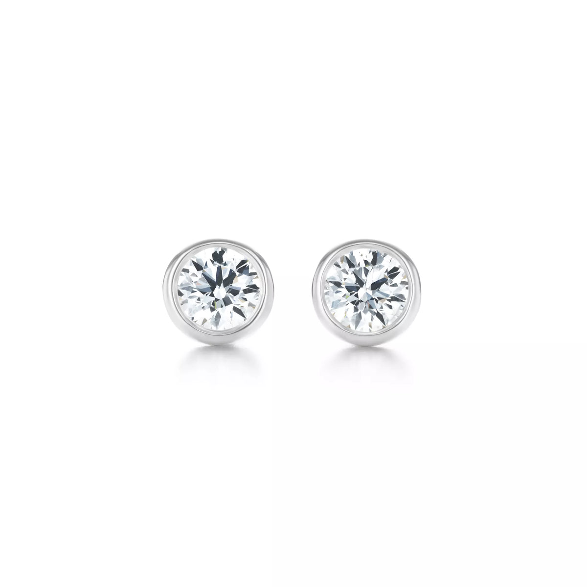 Carave Paris Classic Bezel Set Round Solitaire Stud Earrings