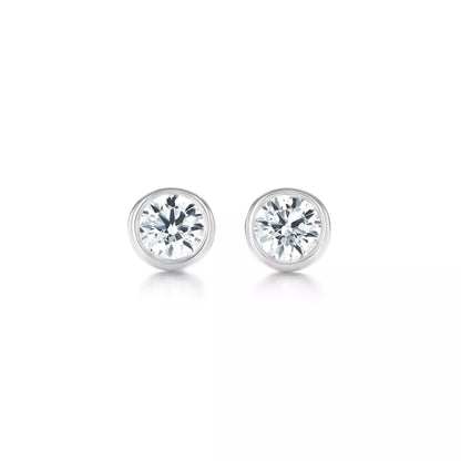 Carave Paris Classic Bezel Set Round Solitaire Stud Earrings