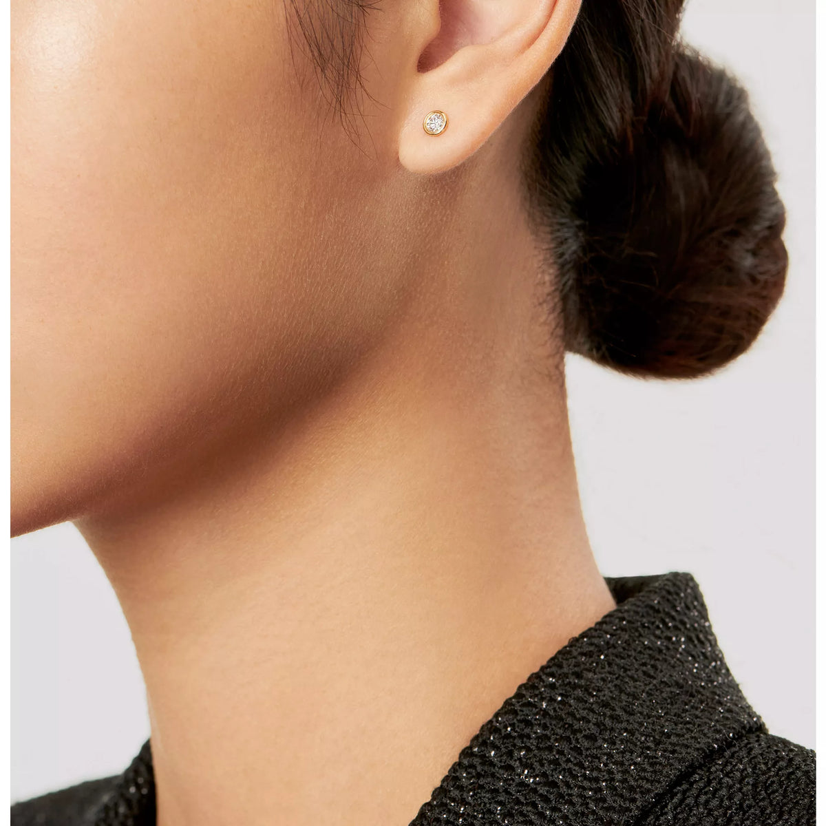 Carave Paris Classic Bezel Set Round Solitaire Stud Earrings