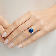 Carave Paris Cushion Cut Blue Sapphire Statement Ring