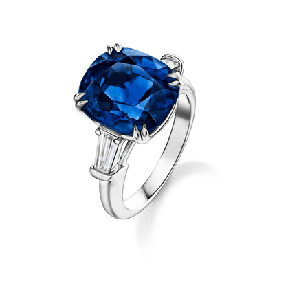 Carave Paris Cushion Cut Blue Sapphire Statement Ring