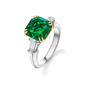 Carave Paris Emerald Cut Emerald Three Stone Ring