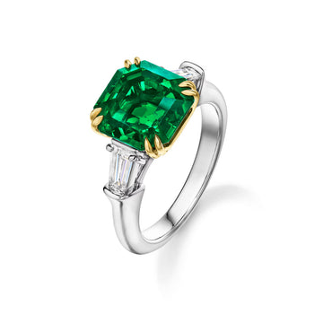 Carave Paris Emerald Cut Emerald Three Stone Ring