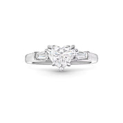 Carave Paris Heart Cut Diamond Three Stone Engagement Ring