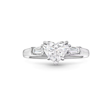 Carave Paris Heart Cut Diamond Three Stone Engagement Ring