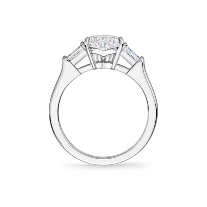 Carave Paris Heart Cut Diamond Three Stone Engagement Ring