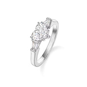 Carave Paris Heart Cut Diamond Three Stone Engagement Ring