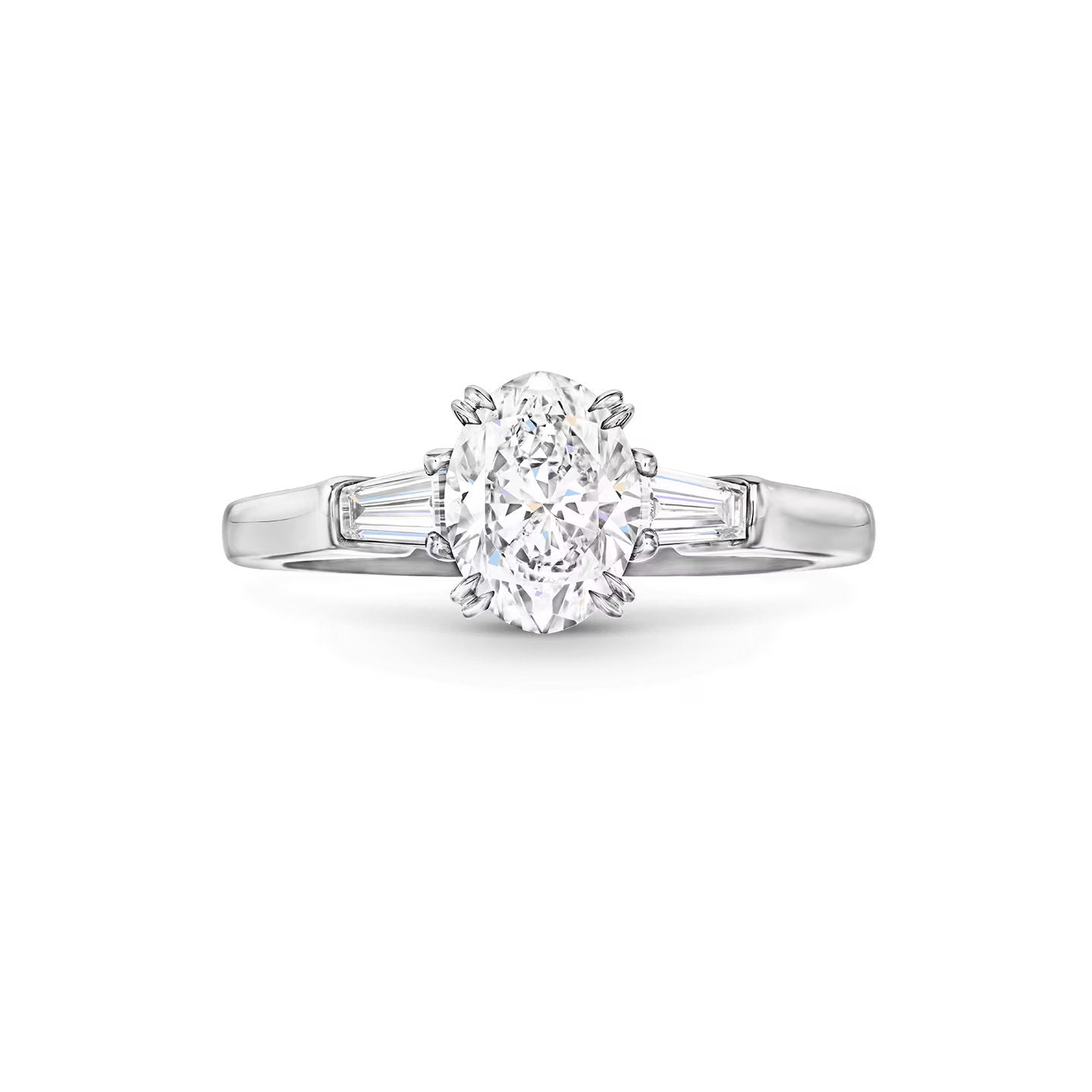 Carave Paris Oval Cut Diamond Three Stone Engagement Ring