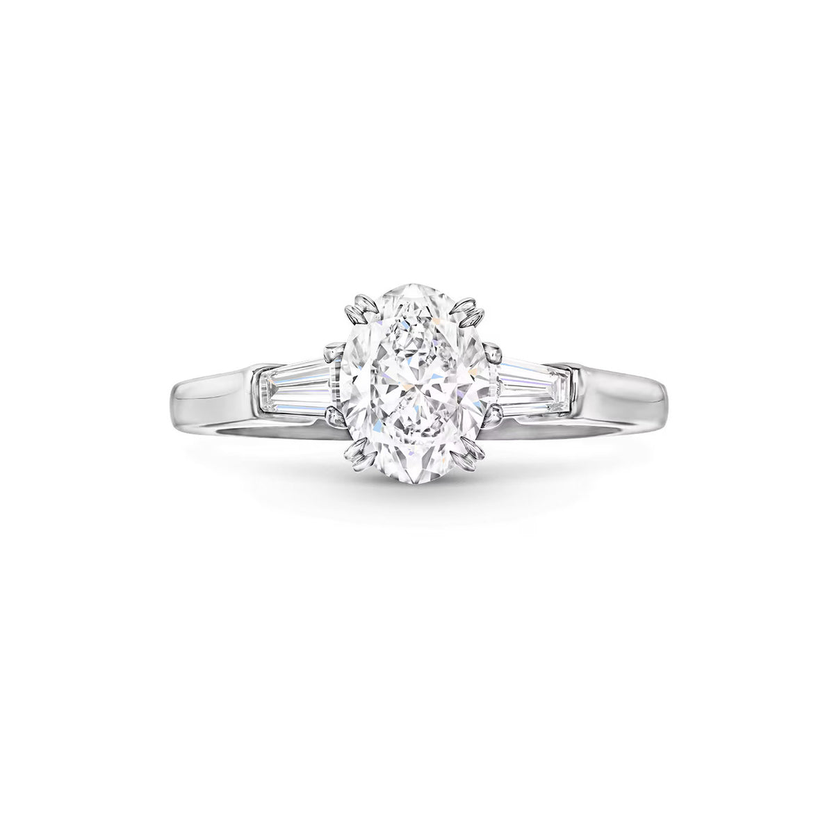 Carave Paris Oval Cut Diamond Three Stone Engagement Ring